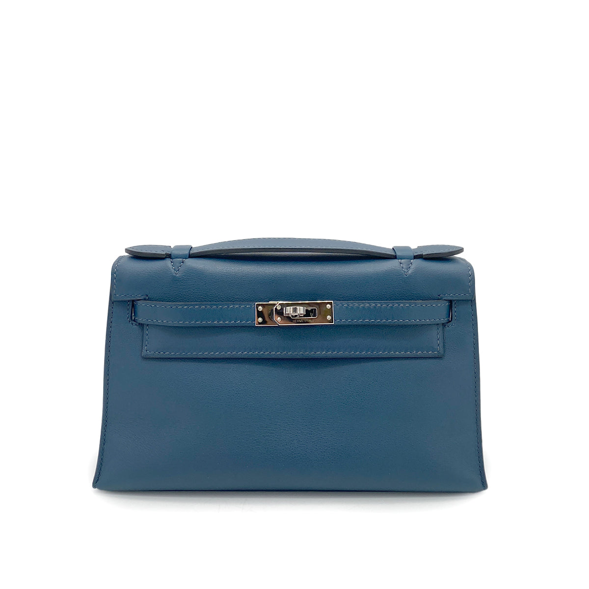 HERMES KELLY POCHETTE SELLIER SWIFT HAND BAG □L SHW 90261853