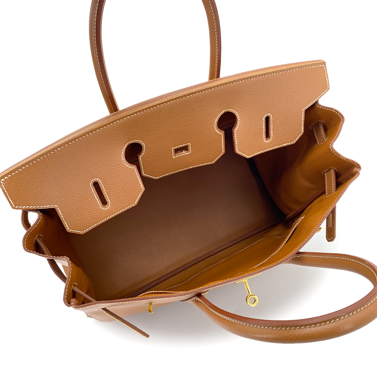 HERMES BIRKIN 35 GOLD COURCHEVEL HAND BAG □D GHW 90262041