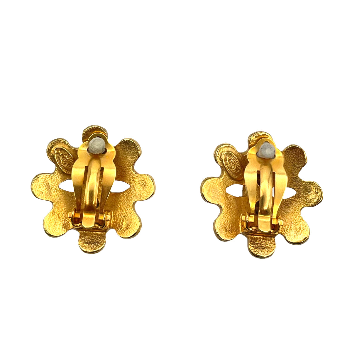 CHANEL VINTAGE EARRINGS FLOUR CUT COCOMARK ROUND ACCESSORY 94P 90262112