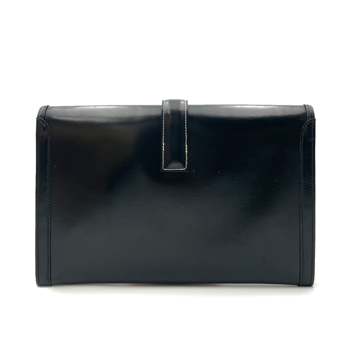 HERMES JIGE CLUTCH BAG BLACK BOXCALF 〇M 90262326