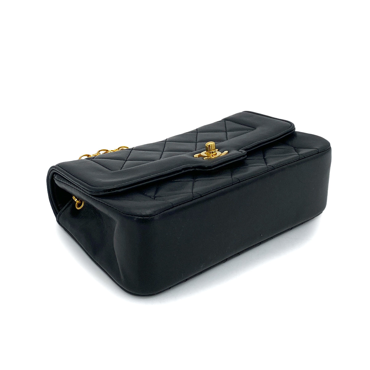 CHANEL VINTAGE BIJOU CHAIN SHOULDER BAG BLACK LAMB SKIN 90262331