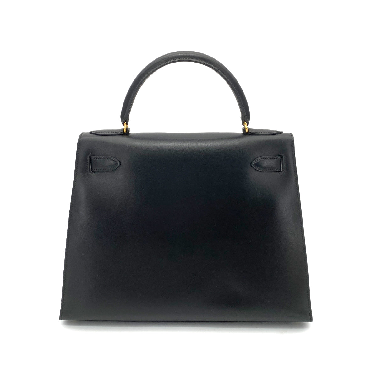 HERMES KELLY 28 SELLIER BLACK BOXCALF HAND SHOULDER BAG 〇Z GHW 90262338
