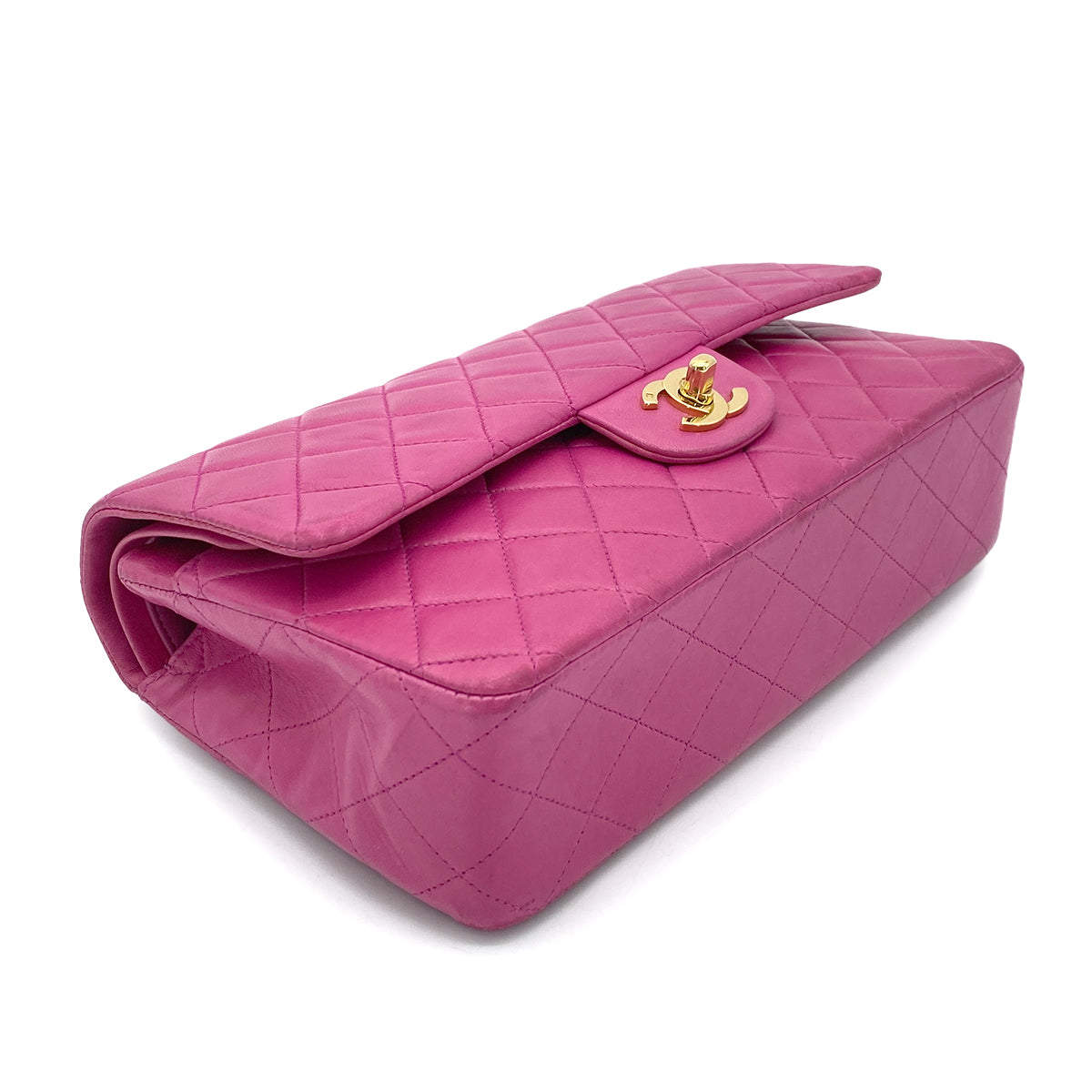 CHANEL VINTAGE CLASSIC FLAP MEDIUM CHAIN SHOULDER BAG PINK LAMB SKIN 90262344