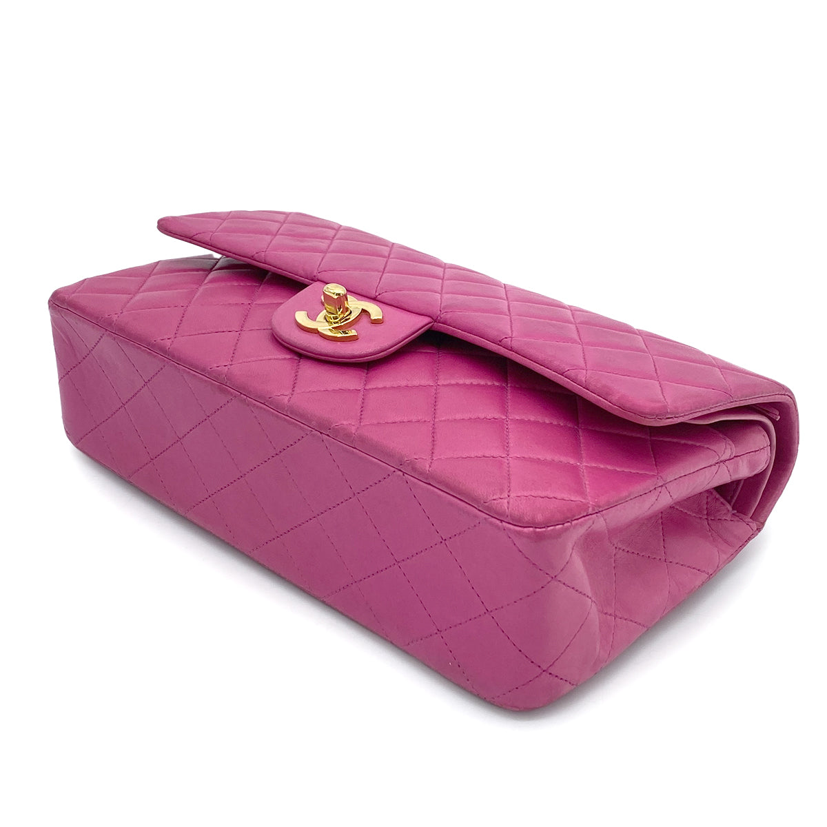 CHANEL VINTAGE CLASSIC FLAP MEDIUM CHAIN SHOULDER BAG PINK LAMB SKIN 90262344