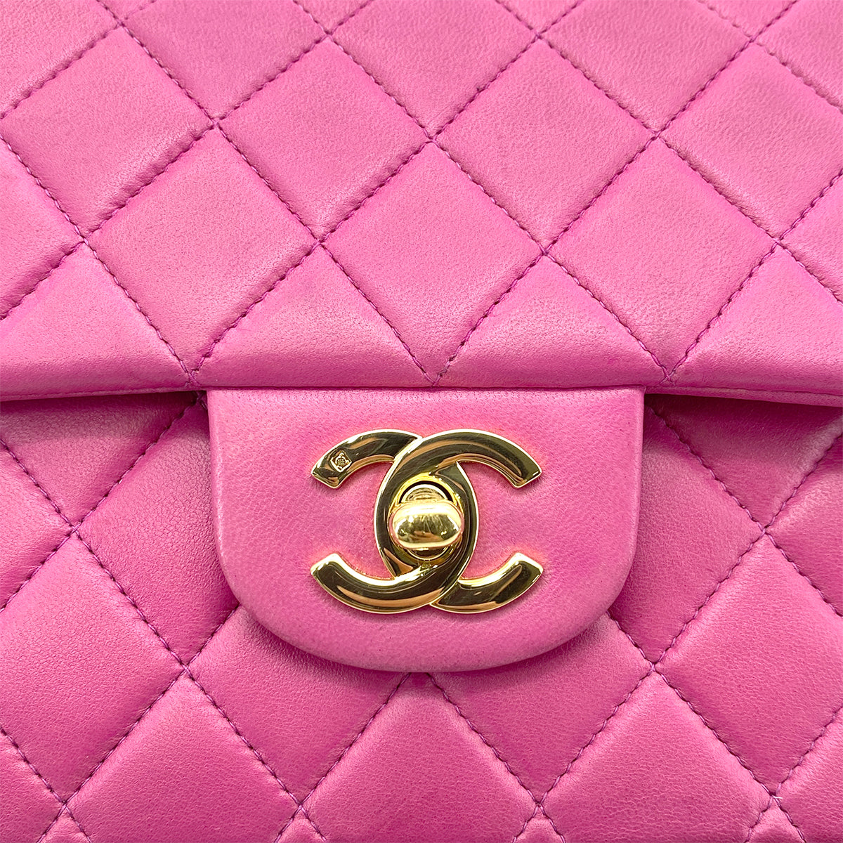 CHANEL VINTAGE CLASSIC FLAP MEDIUM CHAIN SHOULDER BAG PINK LAMB SKIN 90262344