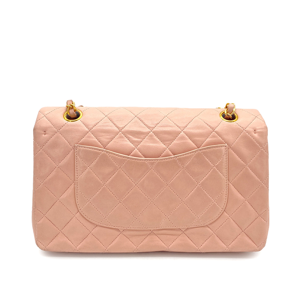 CHANEL VINTAGE CLASSIC FLAP MEDIUM CHAIN SHOULDER BAG PINK LAMB SKIN 90262345