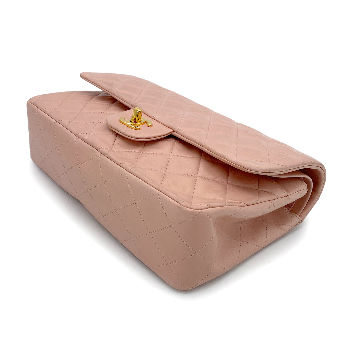CHANEL VINTAGE CLASSIC FLAP MEDIUM CHAIN SHOULDER BAG PINK LAMB SKIN 90262345