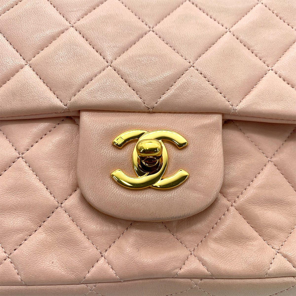 CHANEL VINTAGE CLASSIC FLAP MEDIUM CHAIN SHOULDER BAG PINK LAMB SKIN 90262345