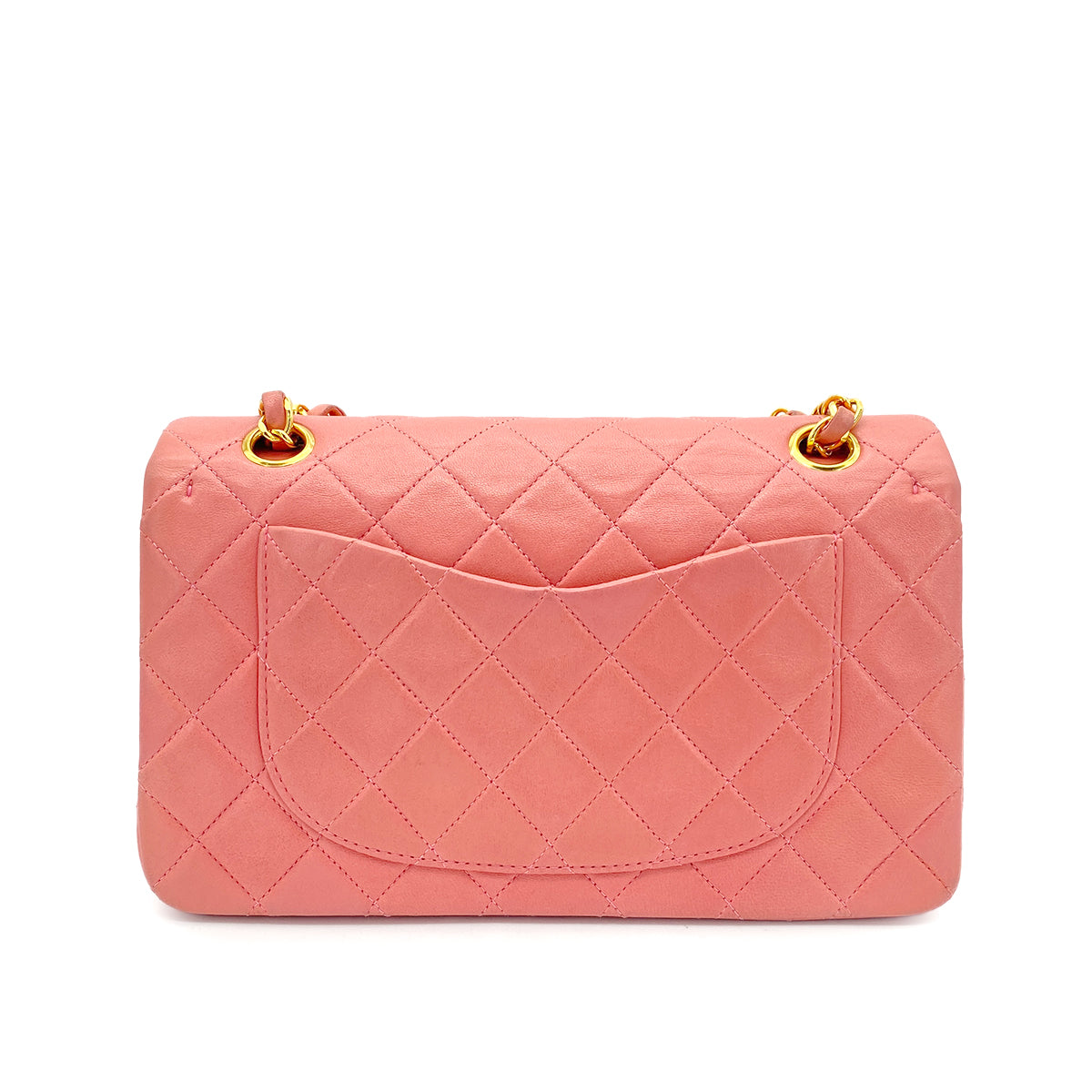 CHANEL VINTAGE CLASSIC FLAP SMALL CHAIN SHOULDER BAG PINK LAMB SKIN 90262348