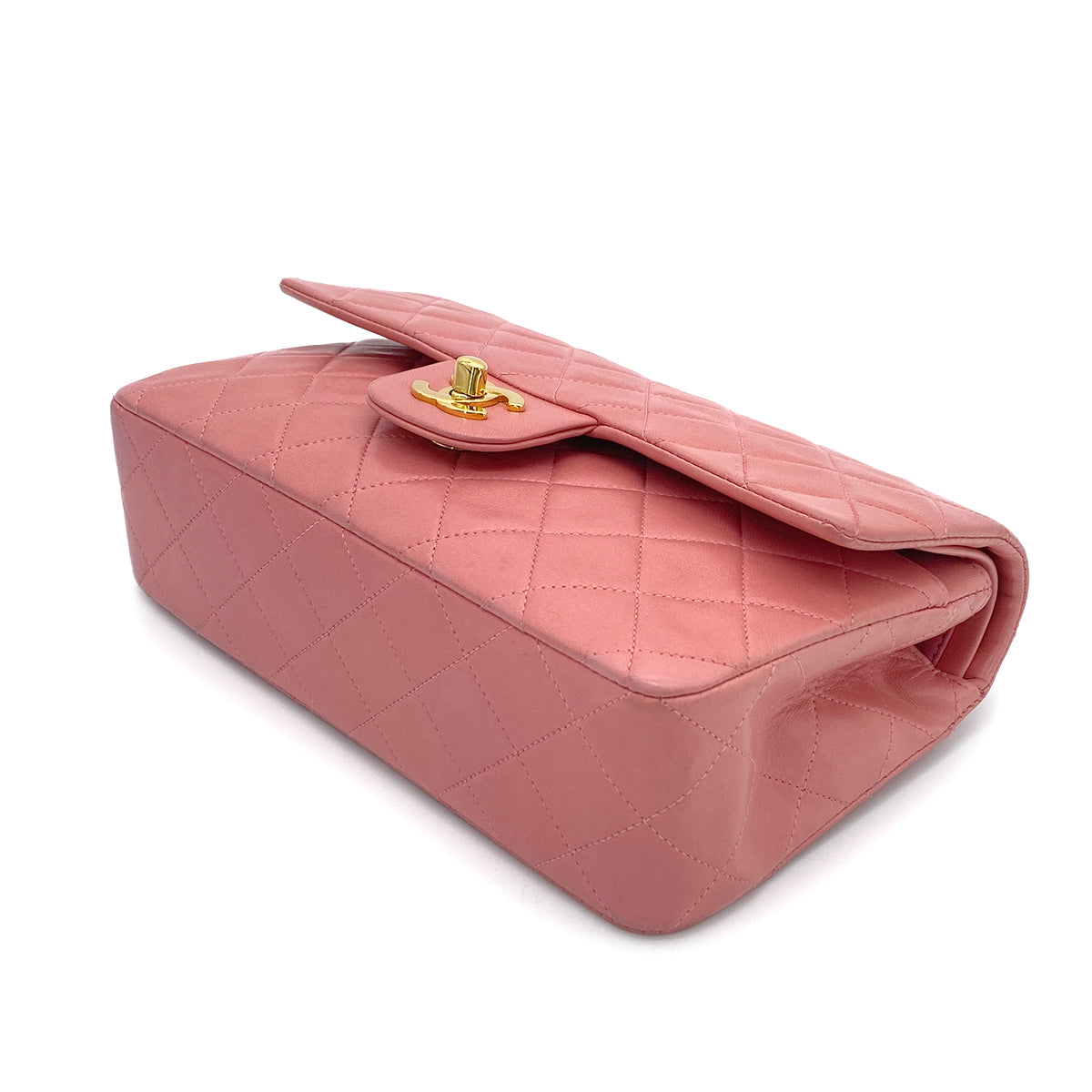 CHANEL VINTAGE CLASSIC FLAP SMALL CHAIN SHOULDER BAG PINK LAMB SKIN 90262348