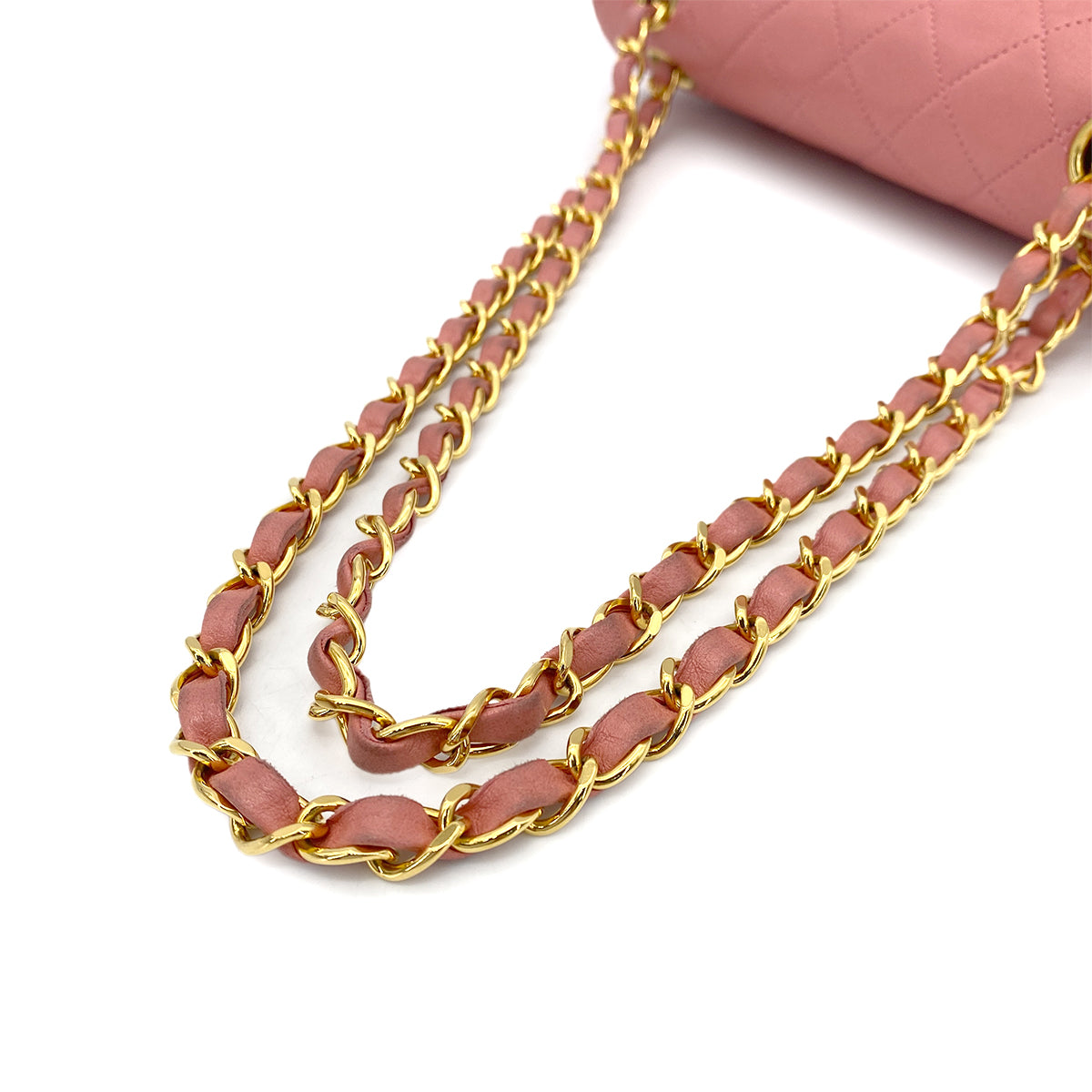 CHANEL VINTAGE CLASSIC FLAP SMALL CHAIN SHOULDER BAG PINK LAMB SKIN 90262348