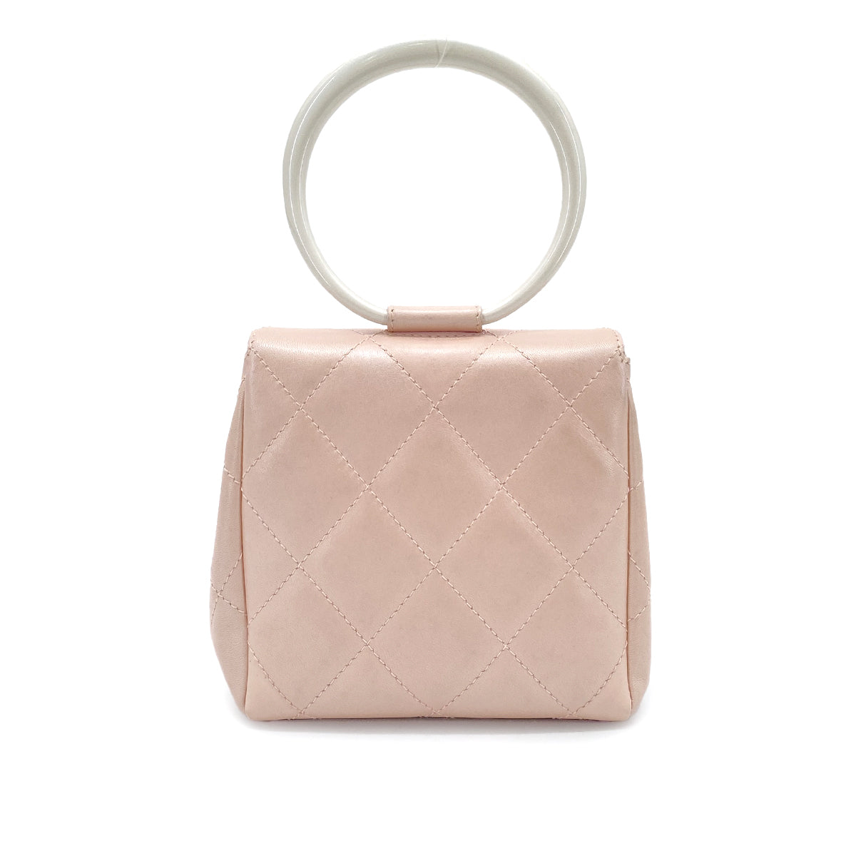 CHANEL VINTAGE MATELASSE HAND BAG PINK LAMB SKIN 90262368