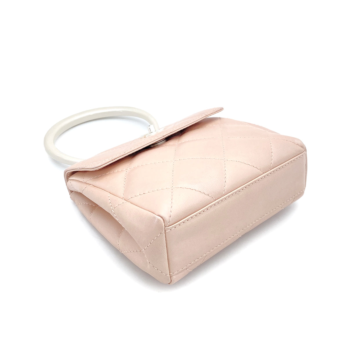 CHANEL VINTAGE MATELASSE HAND BAG PINK LAMB SKIN 90262368