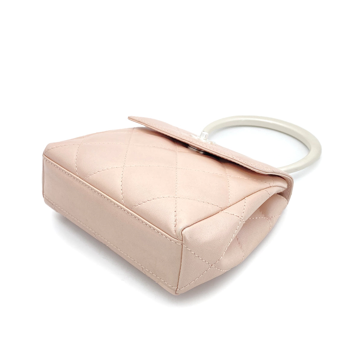 CHANEL VINTAGE MATELASSE HAND BAG PINK LAMB SKIN 90262368
