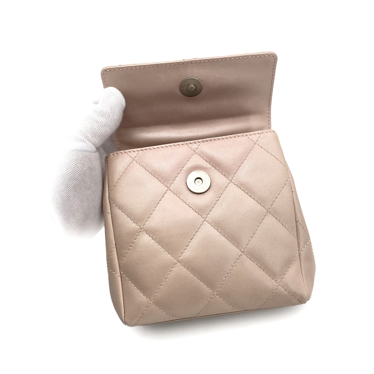 CHANEL VINTAGE MATELASSE HAND BAG PINK LAMB SKIN 90262368