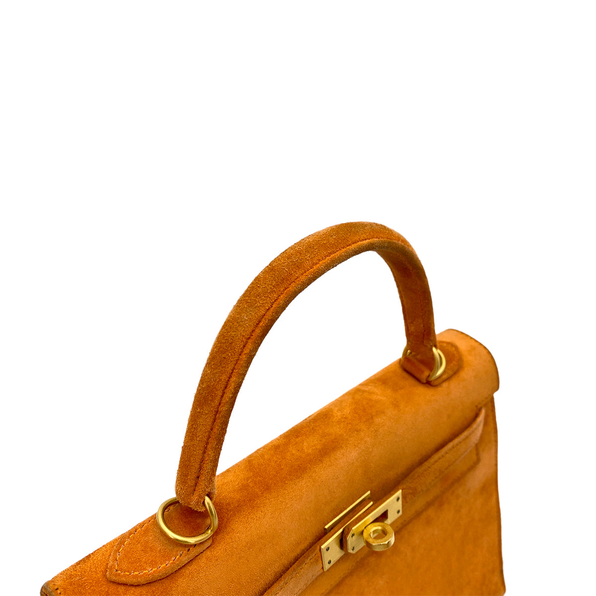 HERMES KELLY 25 SELLIER ORANGE DEBRIS HAND SHOULDER BAG □N GHW 90262377