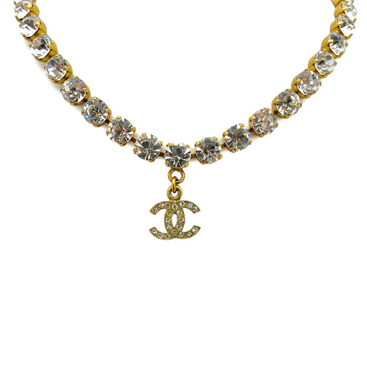 CHANEL VINTAGE NECKLACE COCOMARK RHINESTONE ACCESSORY 95P 90262417