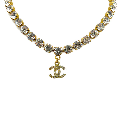 CHANEL VINTAGE NECKLACE COCOMARK RHINESTONE ACCESSORY 95P 90262417 - PURPOSE