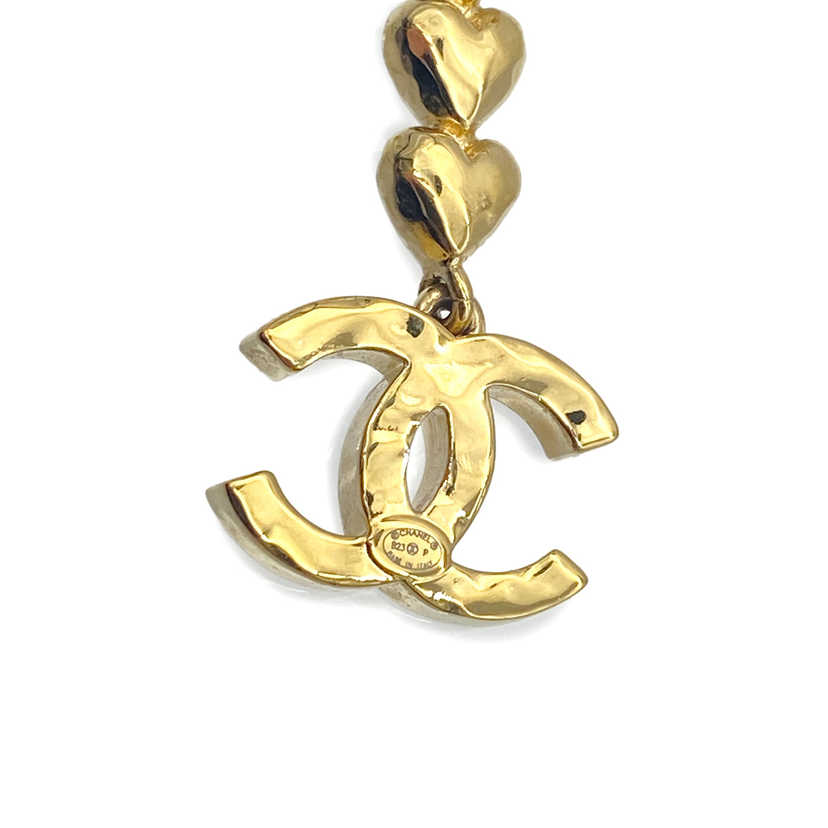 CHANEL EARRINGS COCOMARK HEART RHINESTONE ACCESSORY B23P 90262422