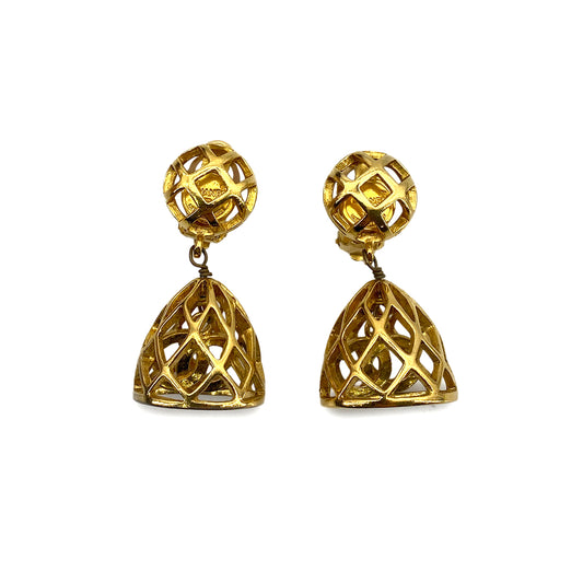 CHANEL VINTAGE EARRINGS COCOMARK BELL MOTIF ACCESSORY 90262426