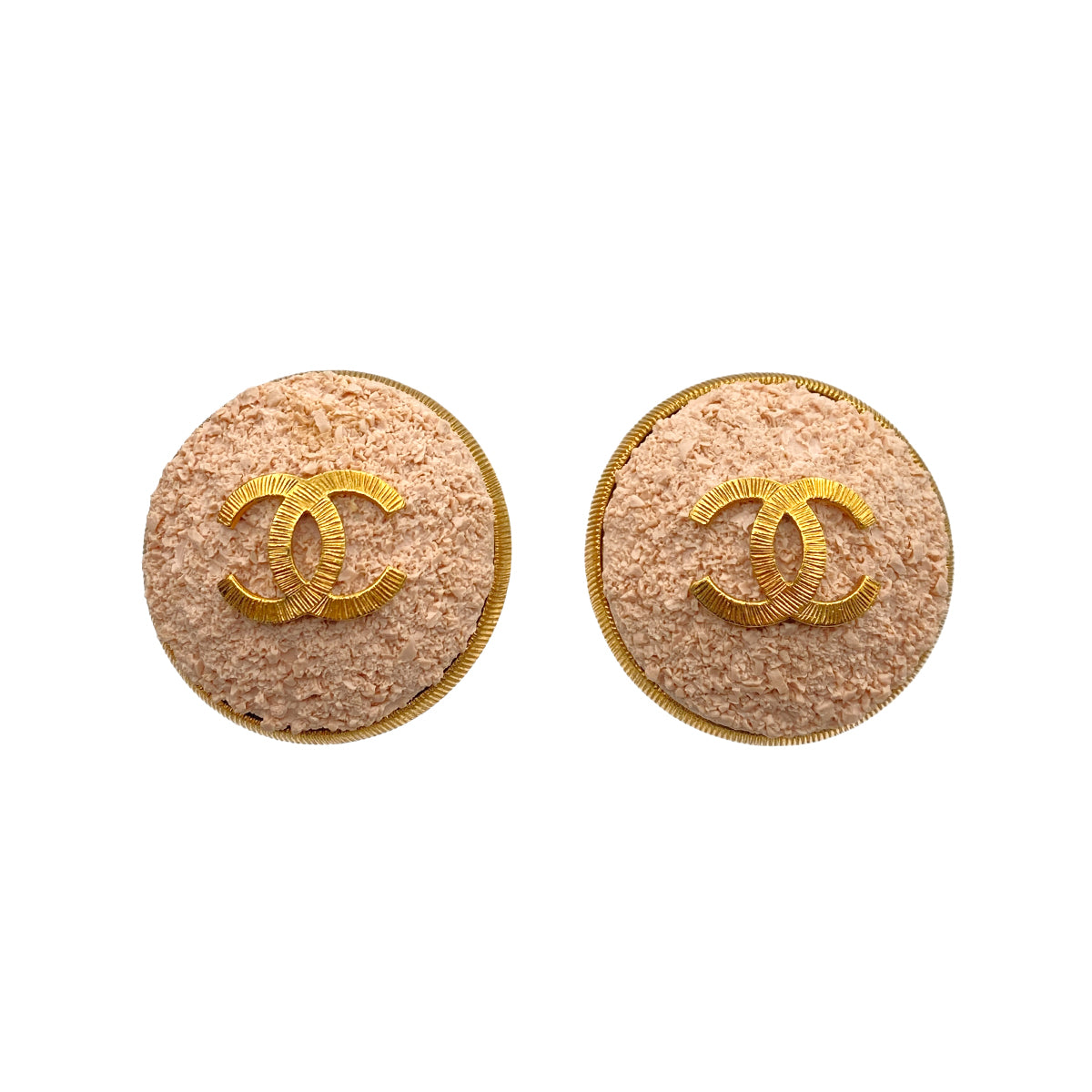 CHANEL VINTAGE EARRINGS COCOMARK ROUND ACCESSORY 93P 90262840