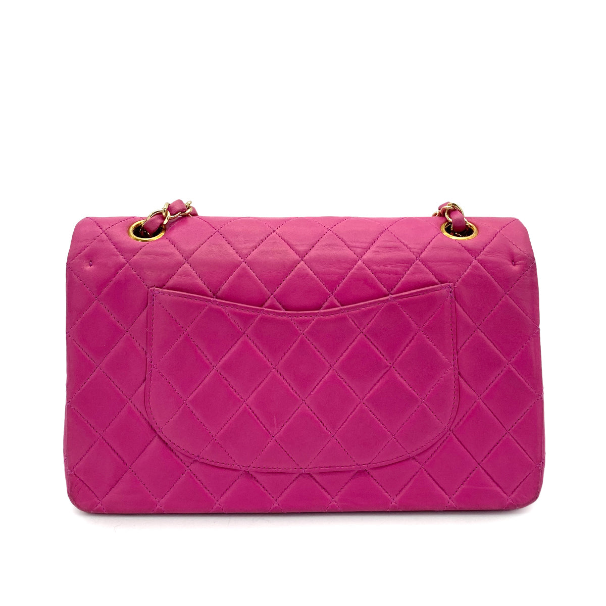 CHANEL VINTAGE CLASSIC FLAP MEDIUM CHAIN SHOULDER BAG PINK LAMB SKIN 90262843