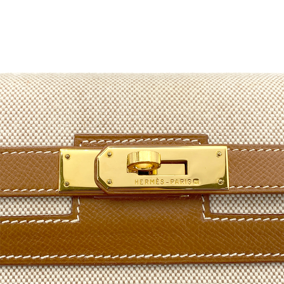 HERMES KELLY 32 GOLD COUCHVEL TOILE H HAND SHOULDER BAG □B GHW 90262851