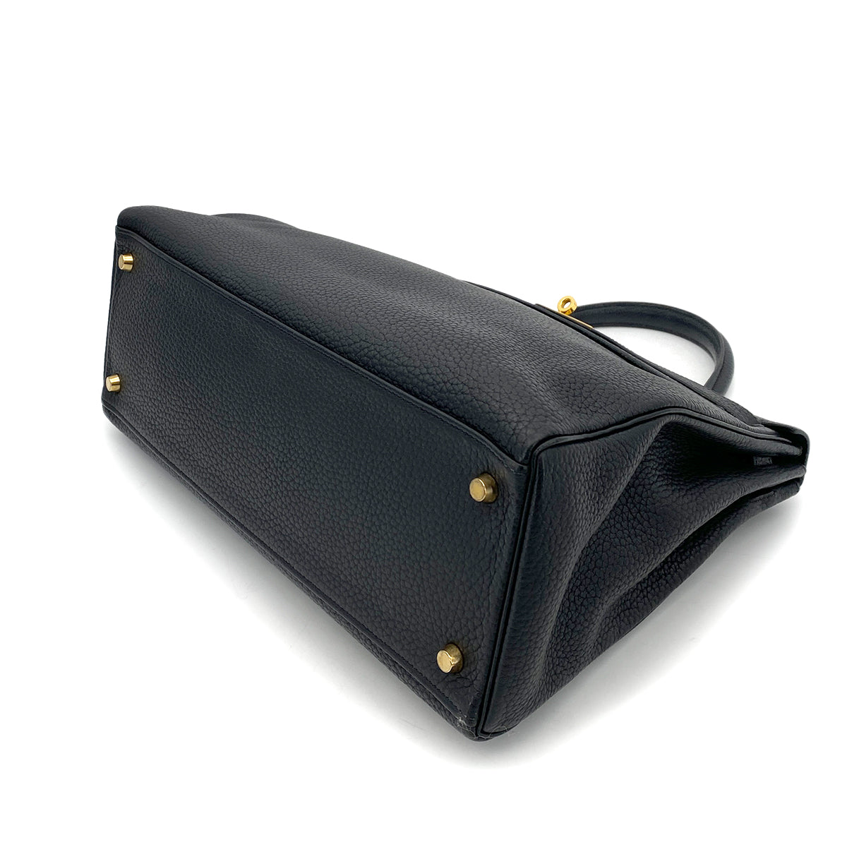 HERMES KELLY 35 RETOURNE BLACK TOGO HAND SHOULDER BAG □F GHW 90262852