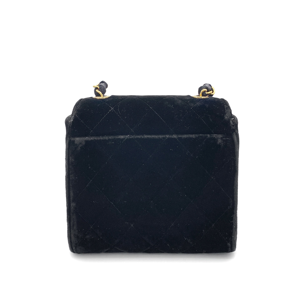 CHANEL VINTAGE MATELASSE CHAIN SHOULDER BAG BLACK VELOR GHW 90262861