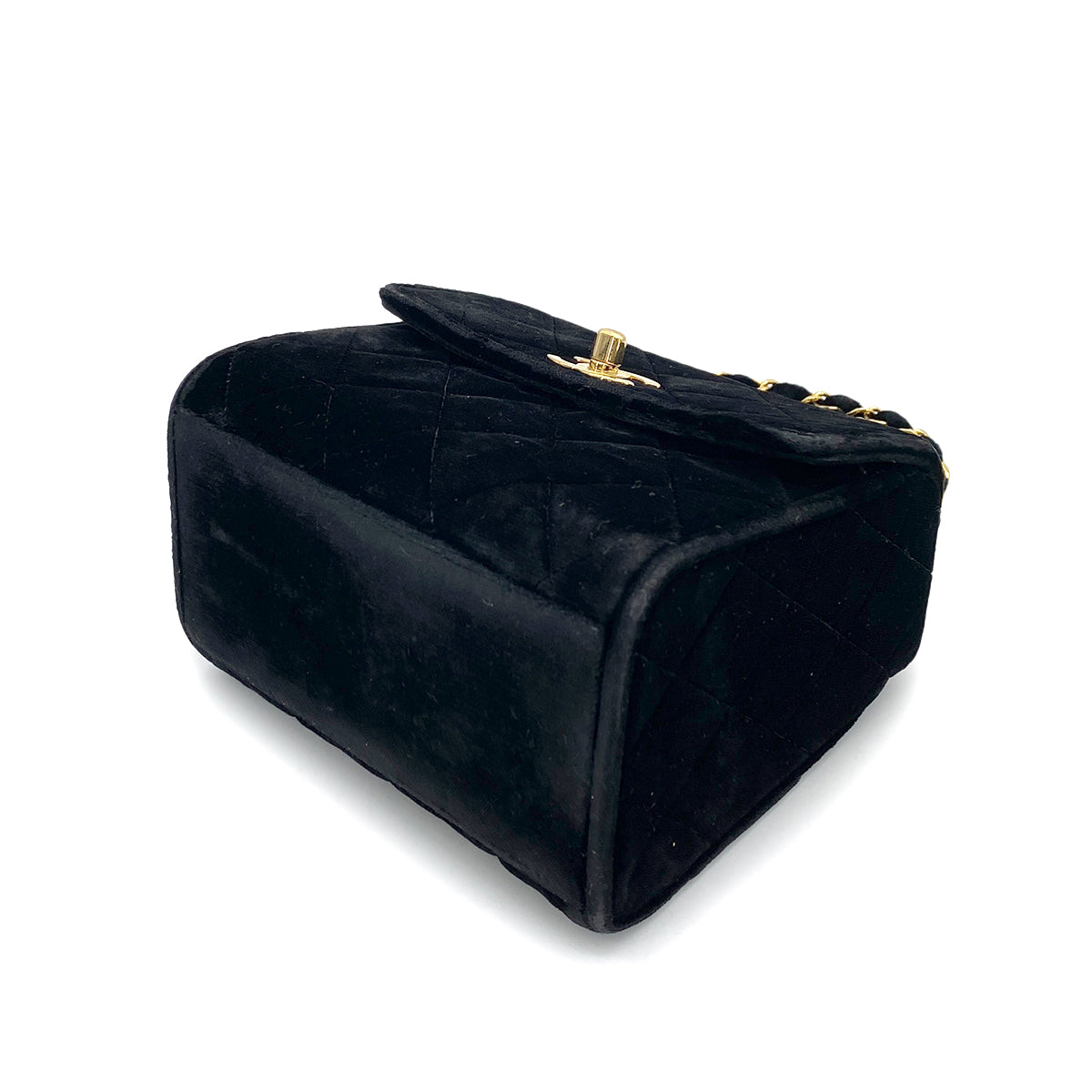 CHANEL VINTAGE MATELASSE CHAIN SHOULDER BAG BLACK VELOR GHW 90262861