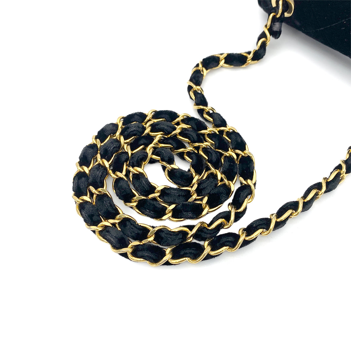 CHANEL VINTAGE MATELASSE CHAIN SHOULDER BAG BLACK VELOR GHW 90262861