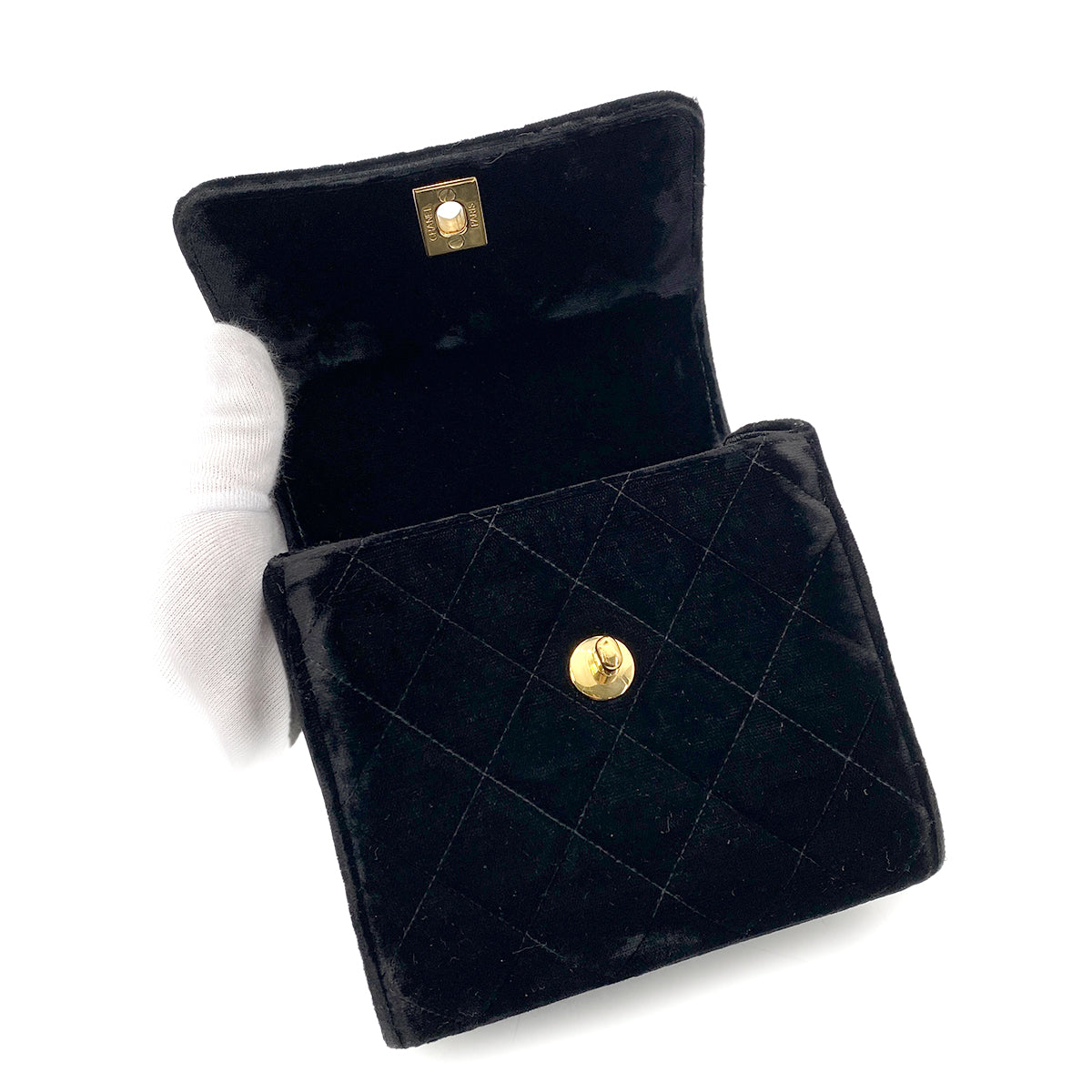 CHANEL VINTAGE MATELASSE CHAIN SHOULDER BAG BLACK VELOR GHW 90262861