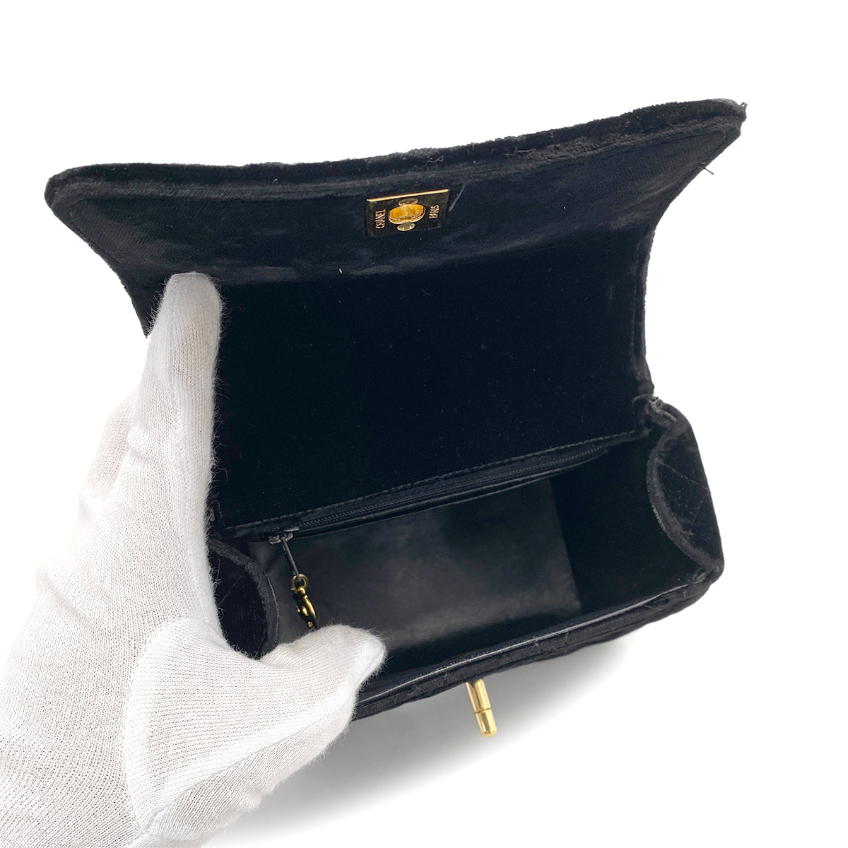 CHANEL VINTAGE MATELASSE CHAIN SHOULDER BAG BLACK VELOR GHW 90262861