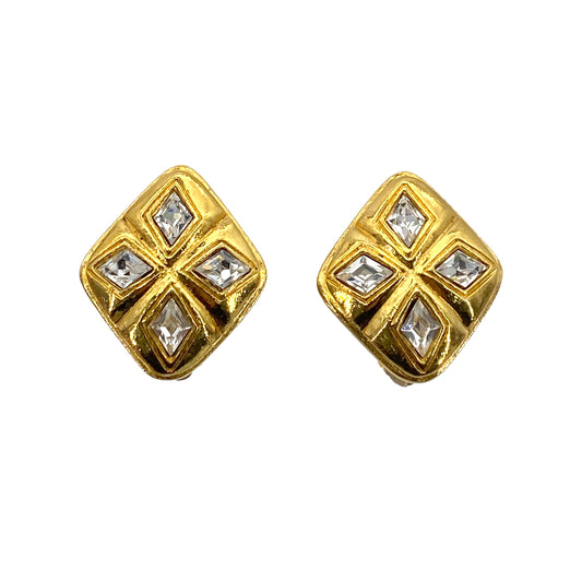 CHANEL VINTAGE EARRINGS RHINESTONE ACCESSORY 90263061