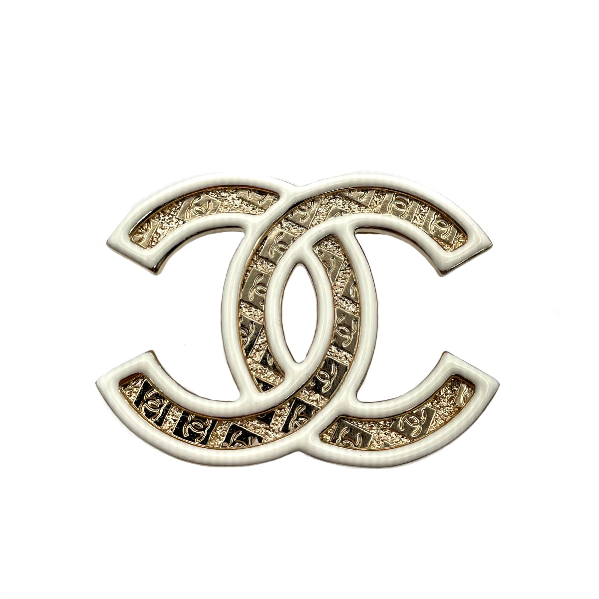 CHANEL BROACH WHITE ENAMEL COCOMARK ACCESSORY A22A 90263065