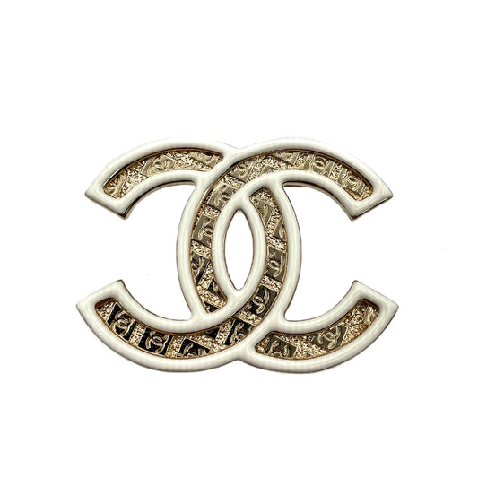 CHANEL BROACH WHITE ENAMEL COCOMARK ACCESSORY A22A 90263065