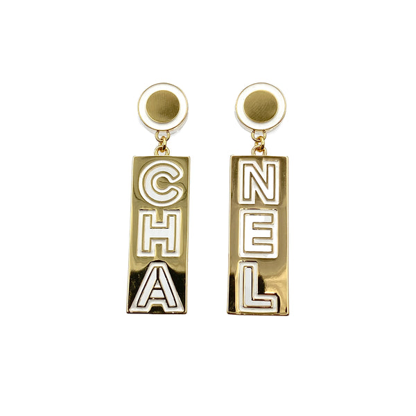 CHANEL EARRINGS LOGO SWING ACCESSORY B24A 90263066