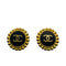CHANEL VINTAGE EARRINGS COCOMARK ROUND BLACK ACCESSORY 90263067 - PURPOSE