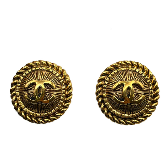 CHANEL VINTAGE EARRINGS COCOMARK ROUND ACCESSOR 90263070