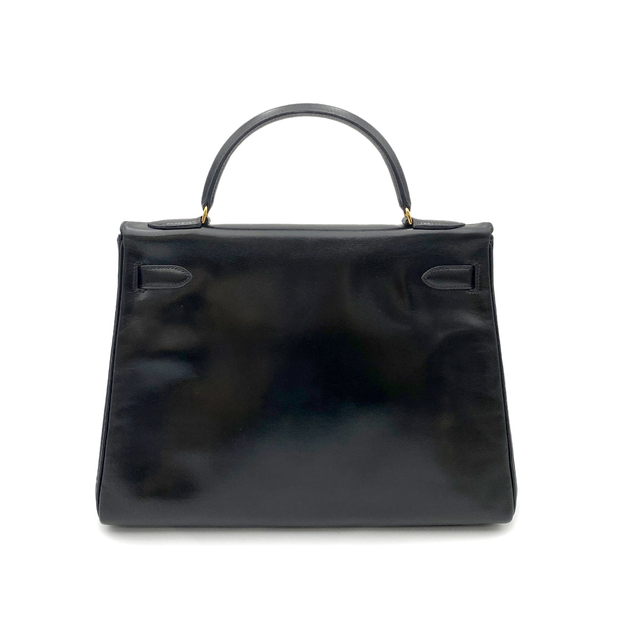 HERMES KELLY 32 RETOURNE BLACK BOX CALF HAND BAG 〇P GHW 90263075