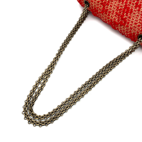 CHANEL VINTAGE CHAIN SHOULDER BAG RED TWEED 90263082 - PURPOSE