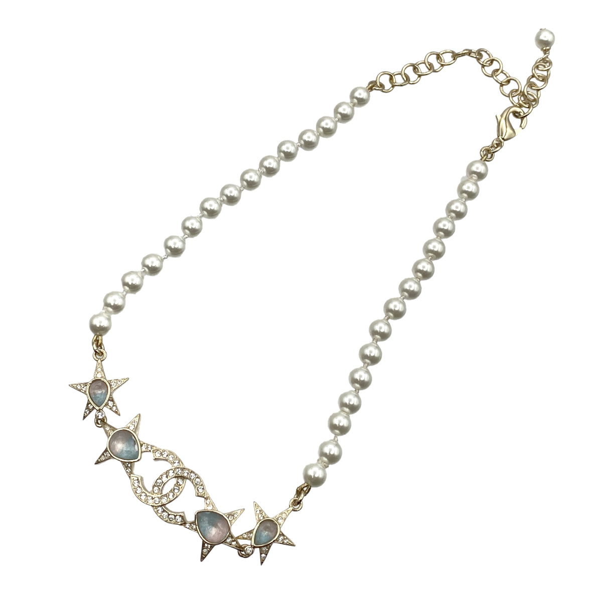 CHANEL NECKLACE COCOMARK FAKE PEARL STAR RHINESTONE ACCESSORY I23P 90263092