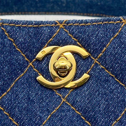 CHANEL VINTAGE MATELASSE HAND BAG BLUE DENIM 90263113 - PURPOSE