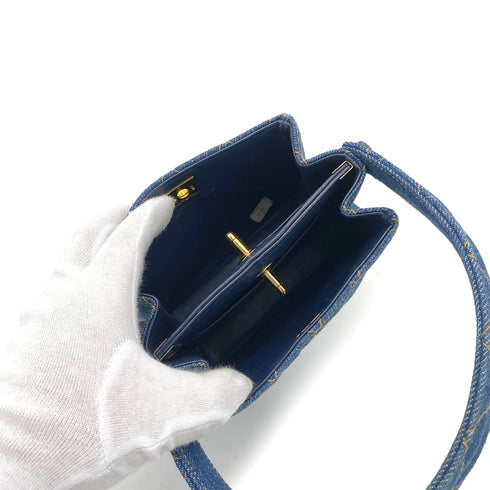 CHANEL VINTAGE MATELASSE HAND BAG BLUE DENIM 90263113 - PURPOSE