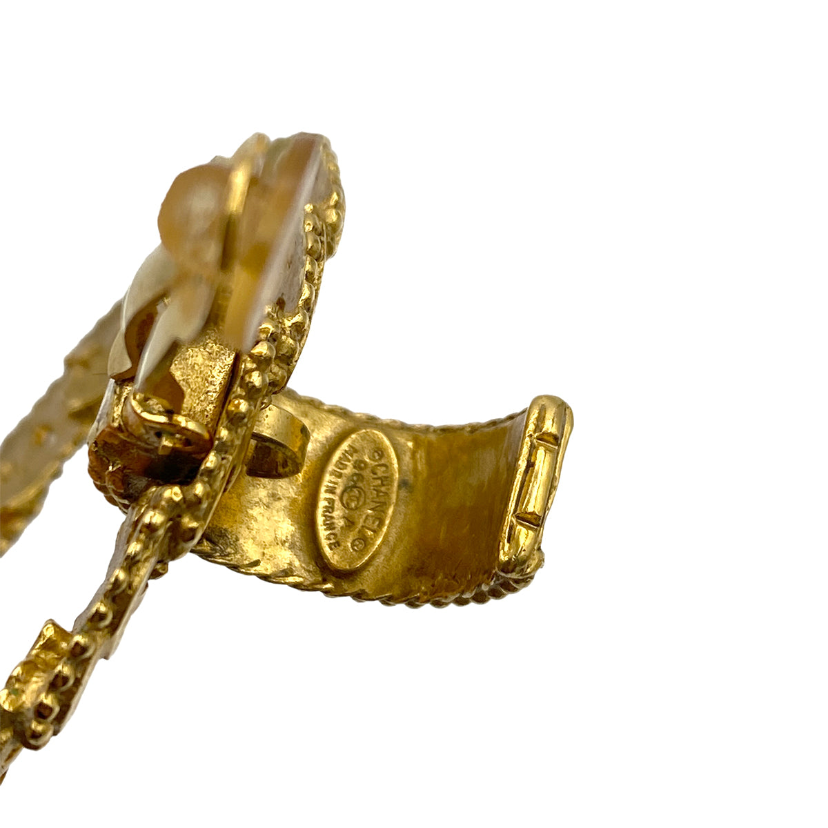 CHANEL VINTAGE EARRINGS HOOP ACCESSORY 96A 90263115