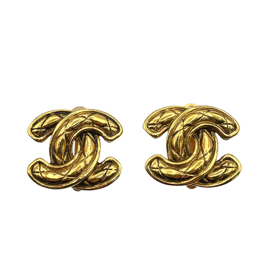 CHANEL VINTAGE EARRINGS COCO MARK MATERASSE ACCESSORY 90263118