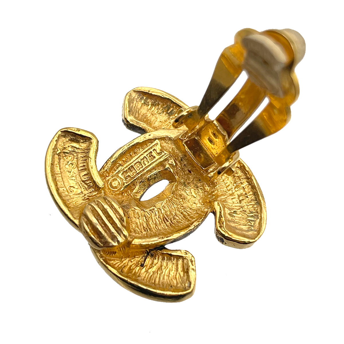 CHANEL VINTAGE EARRINGS COCO MARK MATERASSE ACCESSORY 90263118