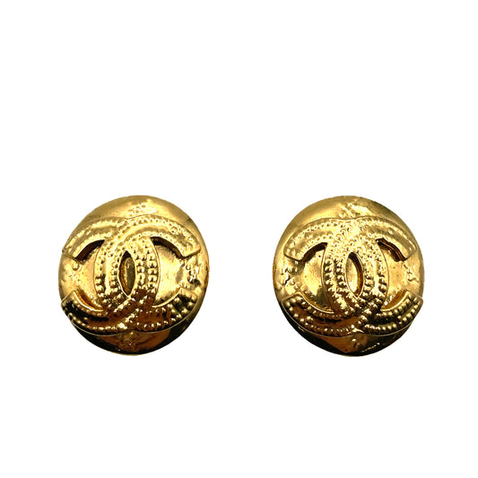 CHANEL VINTAGE EARRINGS COCOMARK ROUND ACCESSOR 94P 90263119