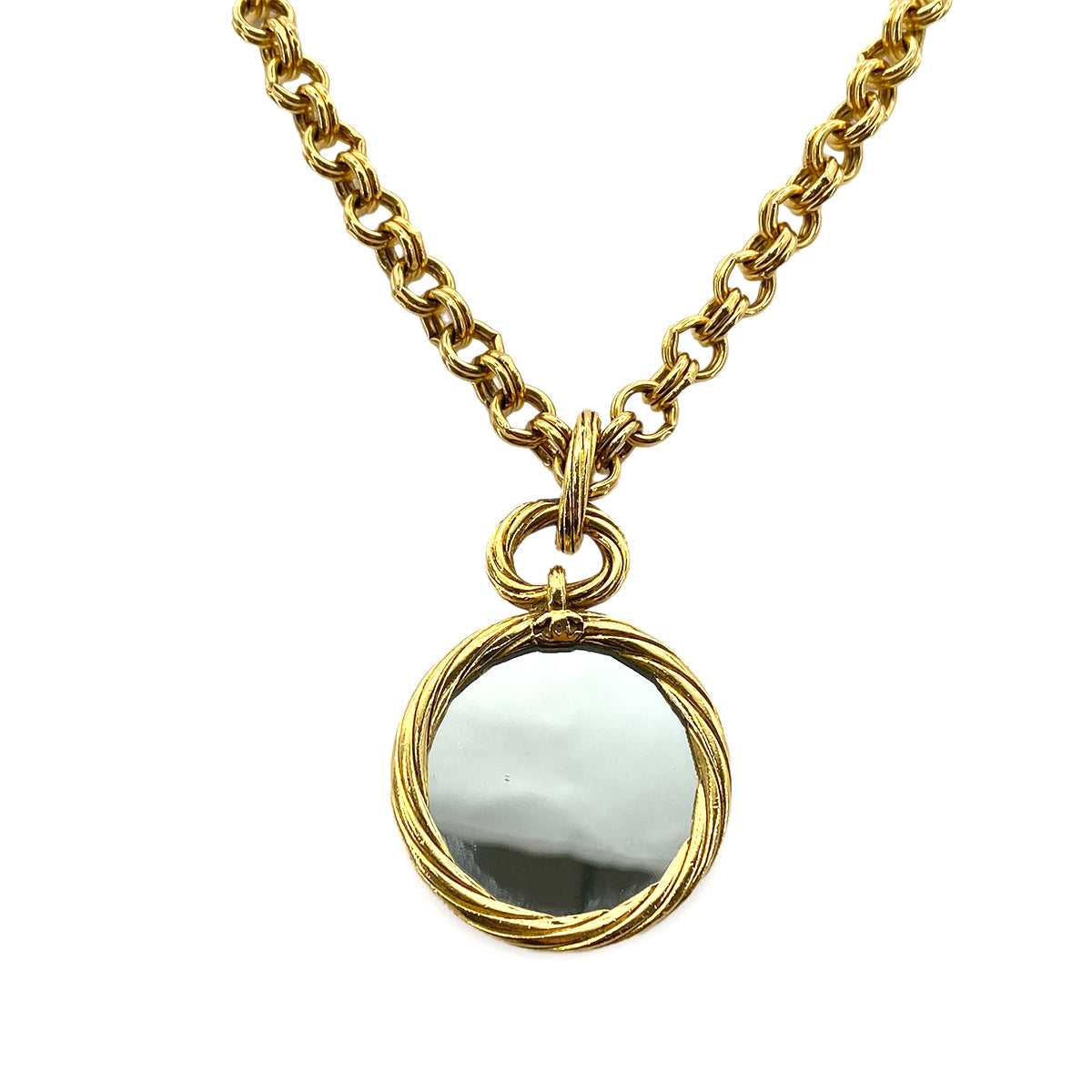CHANEL VINTAGE NECKLACE MIRROR COCOMARK ACCESSORY 93P 90263124
