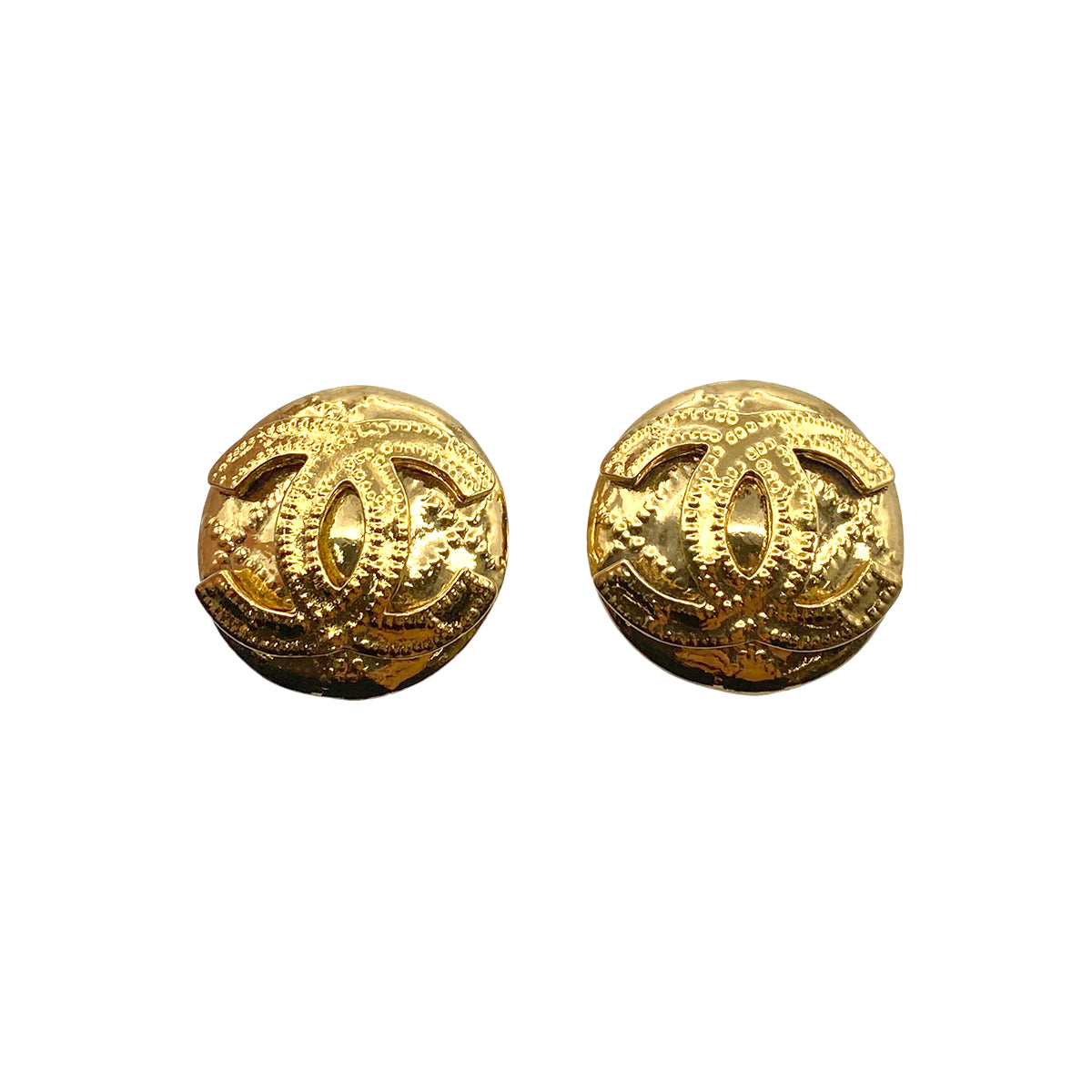 CHANEL VINTAGE EARRINGS COCOMARK ROUND ACCESSORY 94P 90263135